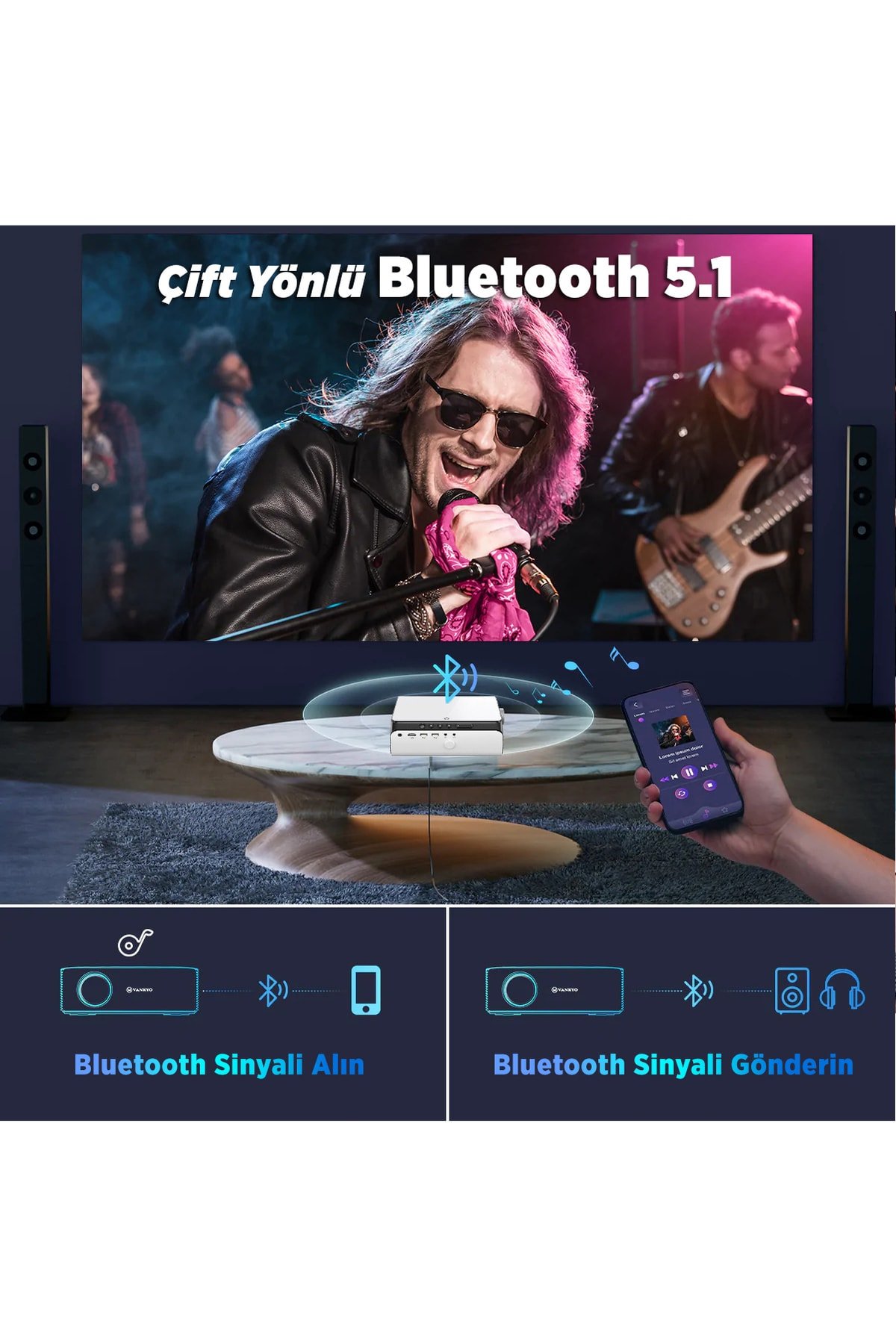 Leisure 495w 4k Wi-fi + Bluetooth Lcd Led Projeksiyon Cihazı - 220 Inç Yansıtma - Dolby Ses